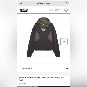 Kidsuper x Puma Dark Coal quarter zip hoodie
